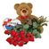 red roses with teddy and chocolates. Peru